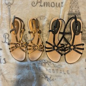 2 pair bundle womens flat sandals size 7